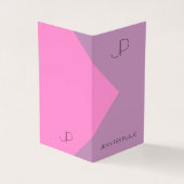 Lila rosa Elegante Moderne Mit Monogramm Vorlage Visitenkarten (Vorderseite)