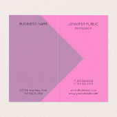 Lila rosa Elegante Moderne Mit Monogramm Vorlage Visitenkarten (Innenseite Aufgefaltet)