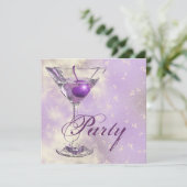 Lila rosa elegantes Party Einladung (Stehend Vorderseite)