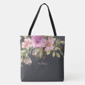 Lila, rosa, erste Monogramm Totbeutel Tasche (Vorderseite)