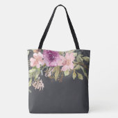 Lila, rosa, erste Monogramm Totbeutel Tasche (Rückseite)