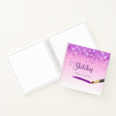 Lila rosa Farbe des Glitzer im Sketchbook Notizblock (Innenseite)