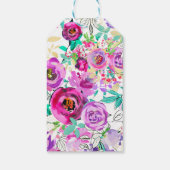 Lila rosa Farbenfrohe Moderne Gastgeschenk Hochzei Geschenkanhänger (Rückseite)