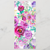 Lila rosa Farbenspiel Moderne Blumenkarte Menükarte (Rückseite)