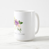 Lila rosa Farbflora Kaffeetasse (VorderseiteRechts)