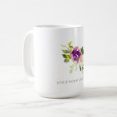 Lila rosa Farbflora Kaffeetasse (Vorderseite Links)