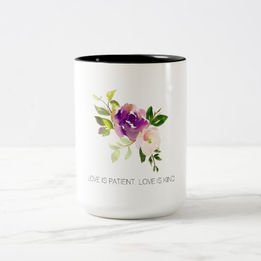 Lila rosa Farbflora Kaffeetasse (Mittel)