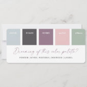 Lila & rosa Farbpalette 2021 für Hochzeiten Einladung (Vorderseite)