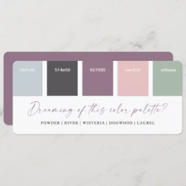 Lila & rosa Farbpalette 2021 für Hochzeiten Einladung