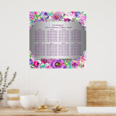 Lila rosa Farbtafel Moderne Sitztafel Poster (Küche)