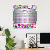 Lila rosa Farbtafel Moderne Sitztafel Poster (Heimbüro)