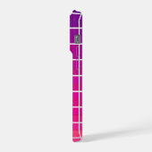 Lila Rosa Farbverlauf-Gitternmuster Geometrisch iPhone Hülle (Linke Seite)