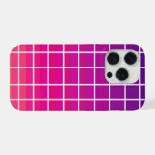 Lila Rosa Farbverlauf-Gitternmuster Geometrisch iPhone Hülle (Rückseite (Horizontal))