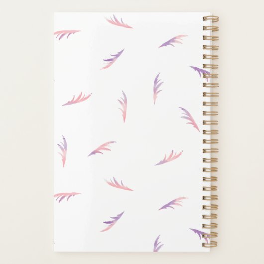 Lila & rosa Feathery Lashes Verabredung Planer (Rückseite)