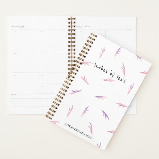 Lila & rosa Feathery Lashes Verabredung Planer (Anzeige)