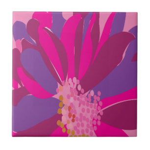 Lila rosa Floral Fliese