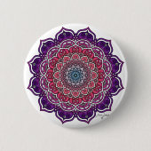 Lila-rosa Floral Mandala Button (Vorderseite)