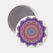 Lila-rosa Floral Mandala Magnet (Vorderseite/Rückseite)