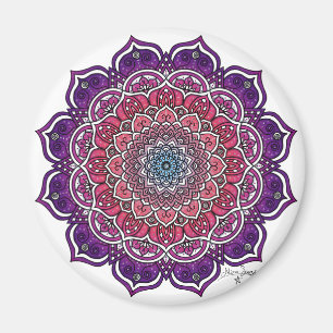 Lila-rosa Floral Mandala Magnet