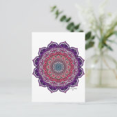 Lila-rosa Floral Mandala Postkarte (Stehend Vorderseite)