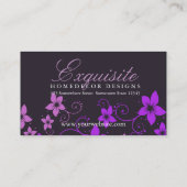 Lila rosa florale Designer-Visitenkarte Visitenkarte (Rückseite)