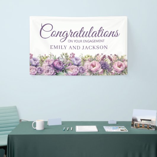 Lila rosa florale Engagement Banner (Messeveranstaltung)