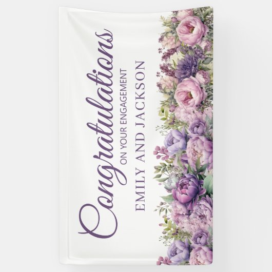 Lila rosa florale Engagement Banner (Vertikal)