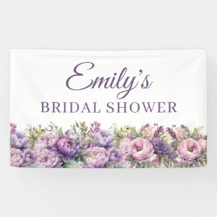 Lila Rosa Florales Brautjungfernparty Banner