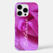 Lila Rosa Foto Monogram Name Script Modern Case-Mate iPhone Hülle (Rückseite)