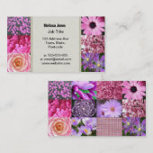 Lila rosa Fotografie-Collage Visitenkarte (Vorne/Hinten)