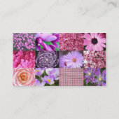 Lila rosa Fotografie-Collage Visitenkarte (Rückseite)
