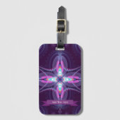 Lila-Rosa-Fraktal-Blume Gepäckanhänger (Vorderseite Vertikal)