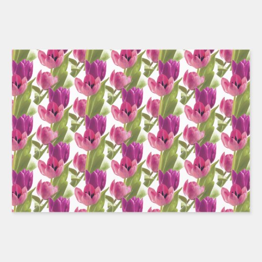 Lila rosa Frühlingshügel mit rosa Farbtupfer Geschenkpapier Set (Vorderseite)