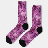 Lila-rosa gecrackte Texturen Socken (Linkes Detail)