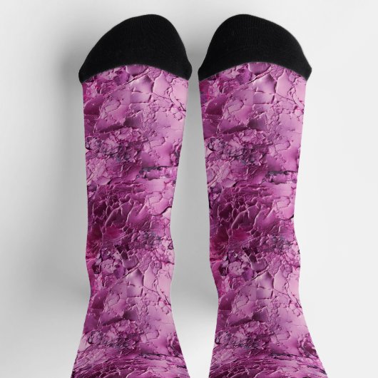 Lila-rosa gecrackte Texturen Socken (Oben)