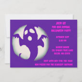 Lila rosa Geister-Spooky Halloween-Ghosting-Party Einladung (Vorderseite)