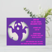 Lila rosa Geister-Spooky Halloween-Ghosting-Party Einladung (Stehend Vorderseite)