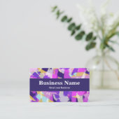 Lila rosa Gelb Blau Modern Abstrakt Visitenkarte (Stehend Vorderseite)