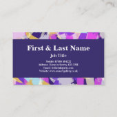 Lila rosa Gelb Blau Modern Abstrakt Visitenkarte (Rückseite)