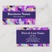 Lila rosa Gelb Blau Modern Abstrakt Visitenkarte (Vorne/Hinten)