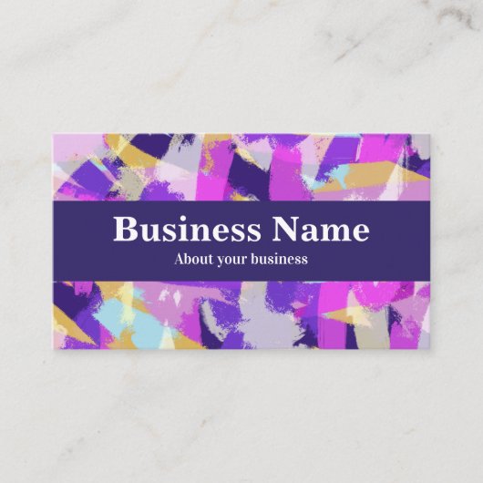 Lila rosa Gelb Blau Modern Abstrakt Visitenkarte (Vorderseite)