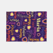 Lila, rosa gelbe Mädels nennen Maria Herzen Fleecedecke (Vorderseite (Horizontal))