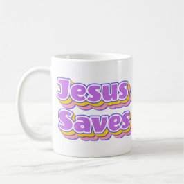 Lila rosa Gelber Jesus Rette Kaffeetasse