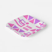 Lila Rosa Geo Muster Pappteller (Gewinkelt)