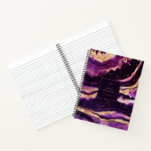 Lila rosa Geode Modernes Abstraktes Schwarzes Tor Notizblock (Innenseite)