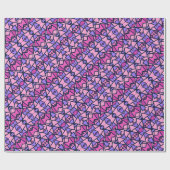 Lila rosa Geometrisches Muster Geschenkpapier (Flach)