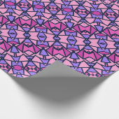 Lila rosa Geometrisches Muster Geschenkpapier (Ecke)
