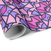 Lila rosa Geometrisches Muster Geschenkpapier (Rolleneckpunkt)