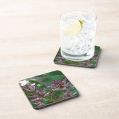 Lila, rosa gestreifte Orchidee wie Blume Getränkeuntersetzer (Rechte Seite)