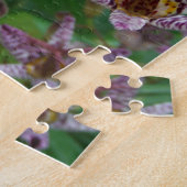 Lila, rosa gestreifte Orchidee wie Blume Puzzle (Seite)